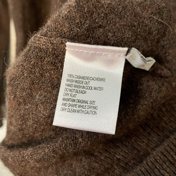 Black Brown 1826 Cashmere Sweater Mens XXL Brown 2 Ply Academia V-neck Grandpa - Picture 3 of 8